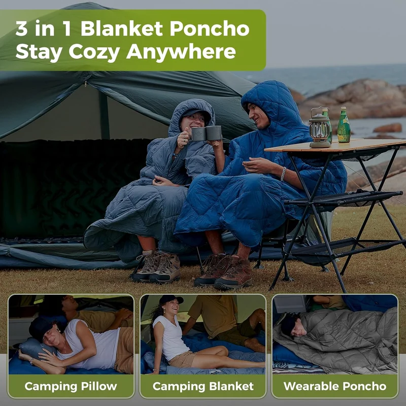 ATEPA MURANO 350 Honcho Poncho Water-resisitant Blanket Cloak Cape with Hat