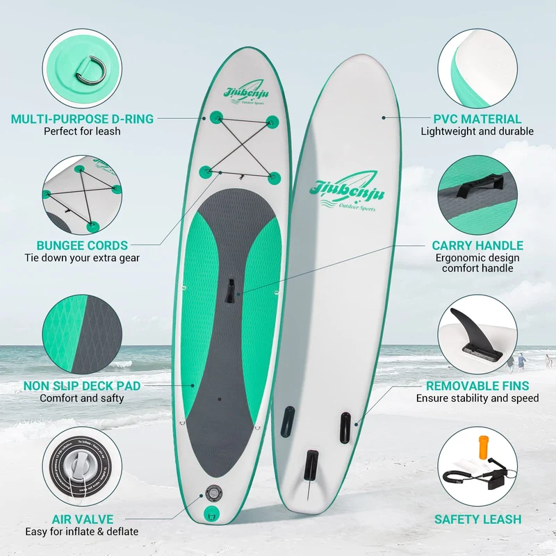 Jiubenju Inflatable Stand Up Paddle Board with Paddle - 10'6"