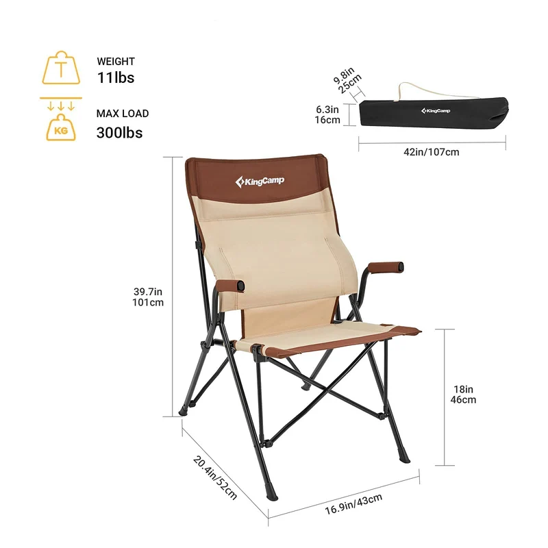 KingCamp DAPHNE Lumbar Support Folding Camping Chair