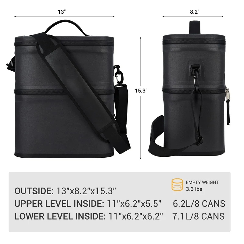 KingCamp LINDEMAN Double Layer Cooler Bag Insulated Leak Proof Soft Cooler Bag