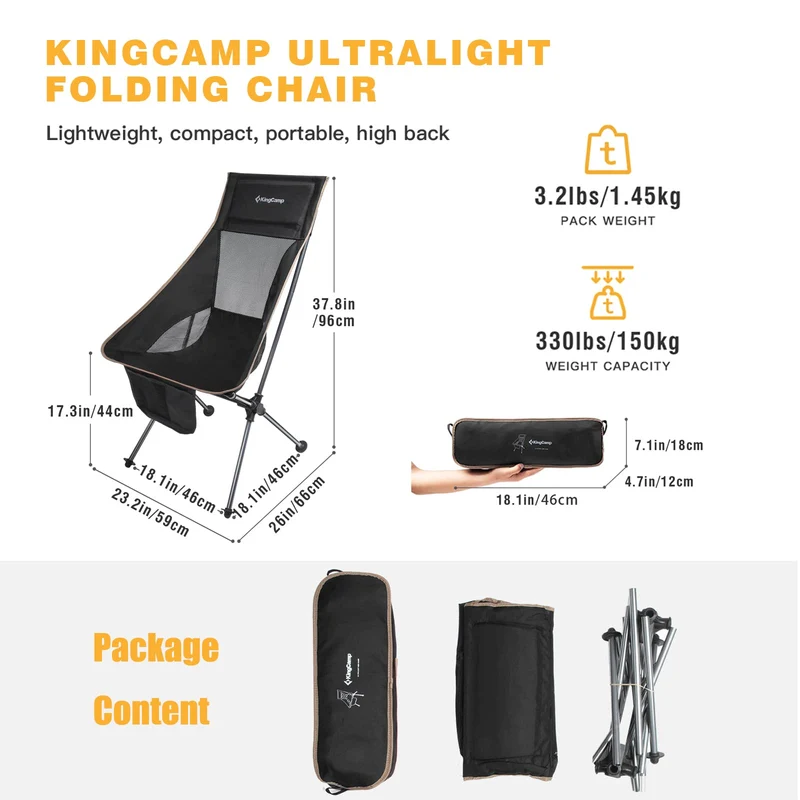 KingCamp Ultralight Highback Camping Chair