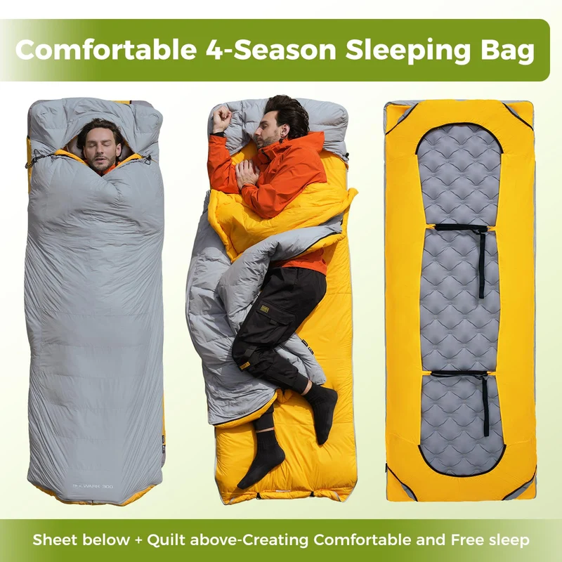 ATEPA BULWARK 300 Down Sleeping Bag-Envelope With Hood 53.6°F to 26.6°F