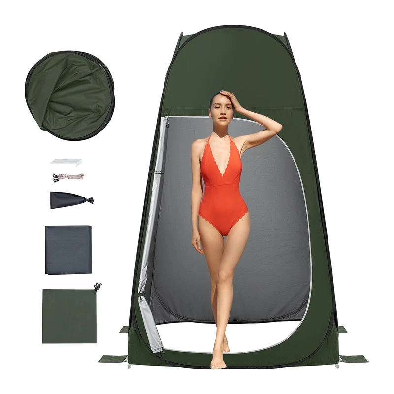 KingCamp Pop-Up Camping Shower Tent with UPF50+ Sun Protection, Portable Changing Room & Toilet Shelter for Beach, Camping & Outdoor Events