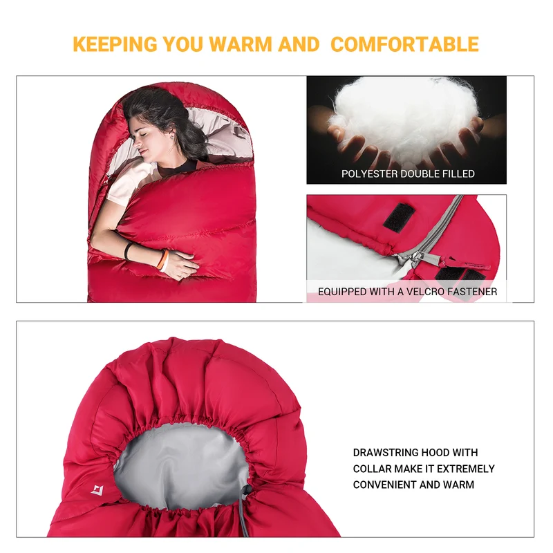 KingCamp Oasis 300 Sleeping Bag-Envelope With Hood