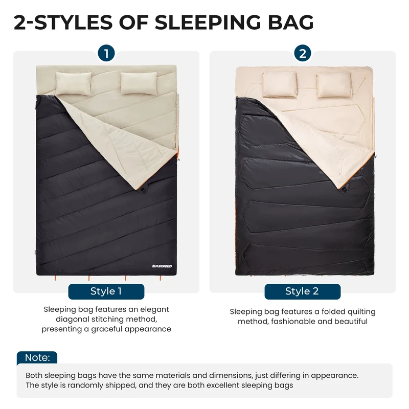 FUNDANGO COMFORT 200D Double Sleeping Bag with Hood