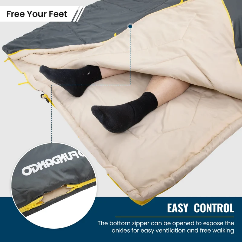 FUNDANGO COMFORT 200D Double Sleeping Bag with Hood