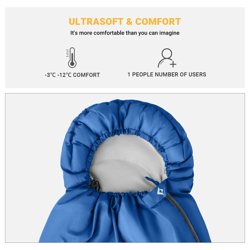 KingCamp Oasis 250S Sleeping Bag-Envelope With Hood