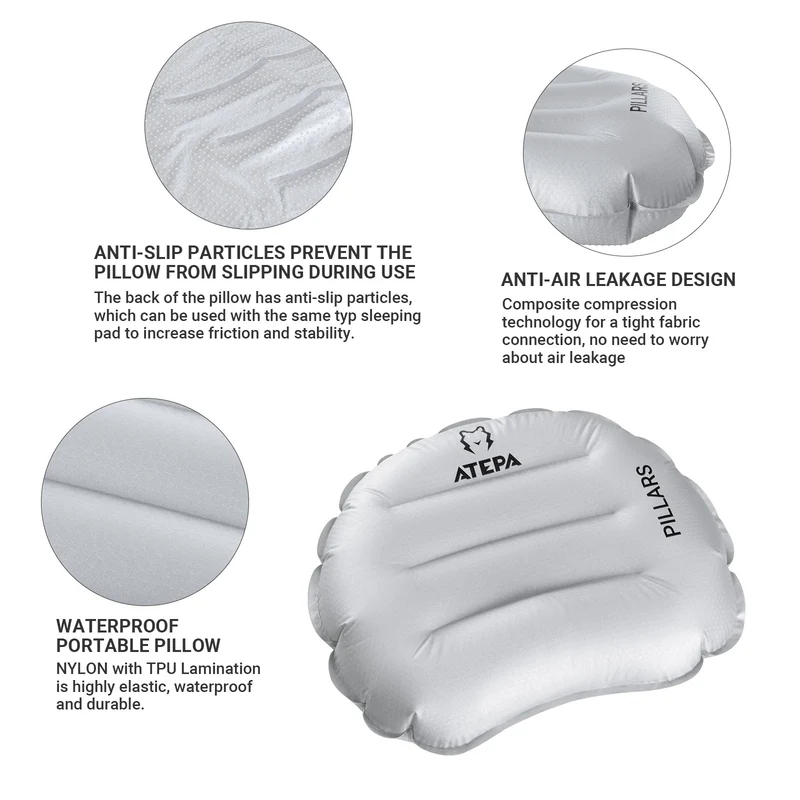 ATEPA VIRGA Air Pillow Ultralight Down Alternative Inflatable Travel Pillow