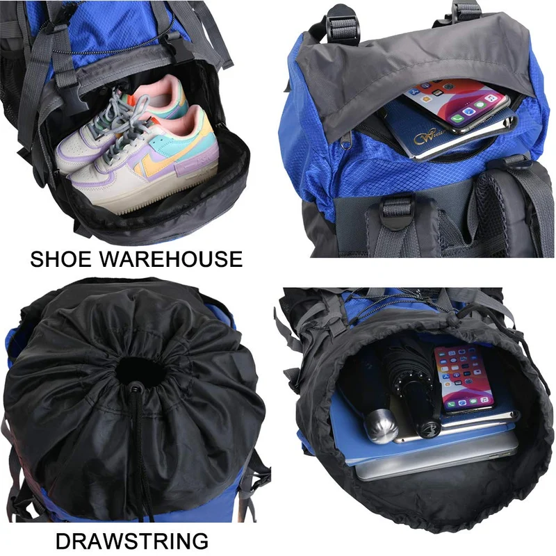 KinWild 60L Internal Frame Hiking Backpack