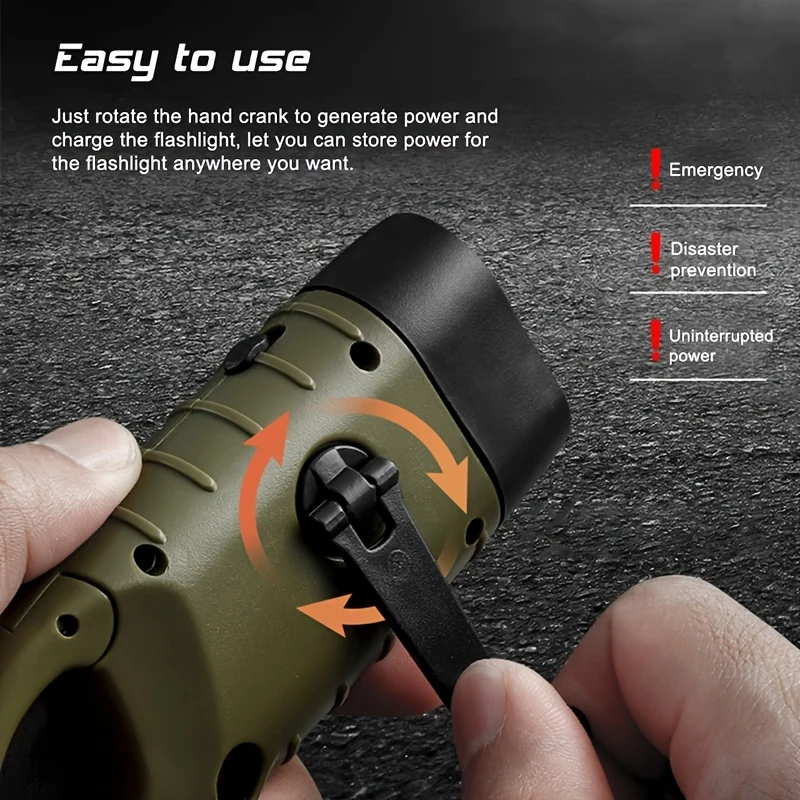 KinWild Hand Crank Radio with LED Flashlight