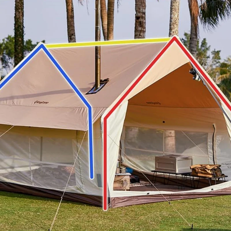 KingCamp MOUNTAIN IN C2 Canvas Cabin Tent with Stove Jack 8' x 11'