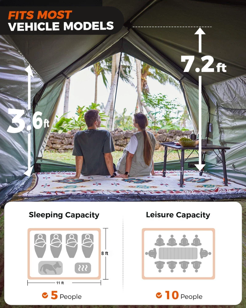 KingCamp MOUNTAIN IN C2 Canvas Cabin Tent with Stove Jack 8' x 11'