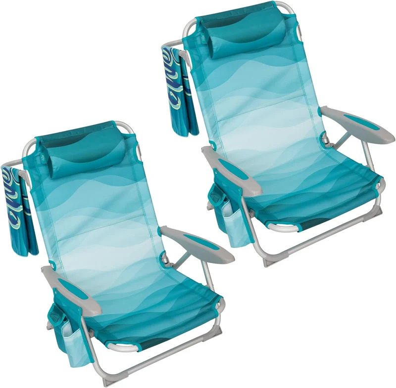 WEJOY Folding Beach Chair for Adults – 4-Position Adjustable