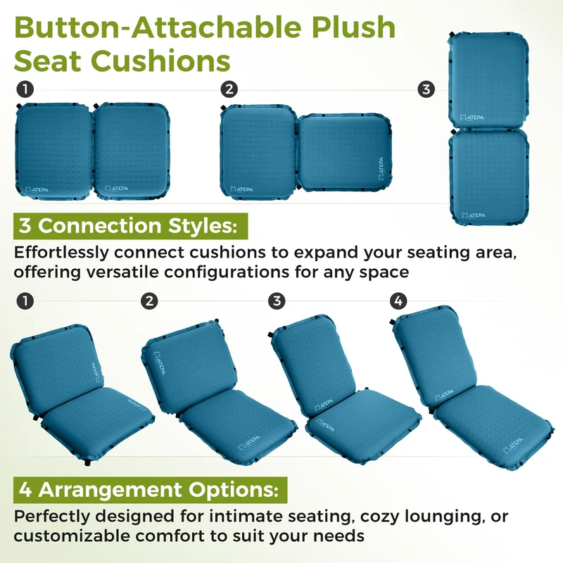 ATEPA BUBBLE 6.5 Self-Inflating Memory Foam Seat Cushion