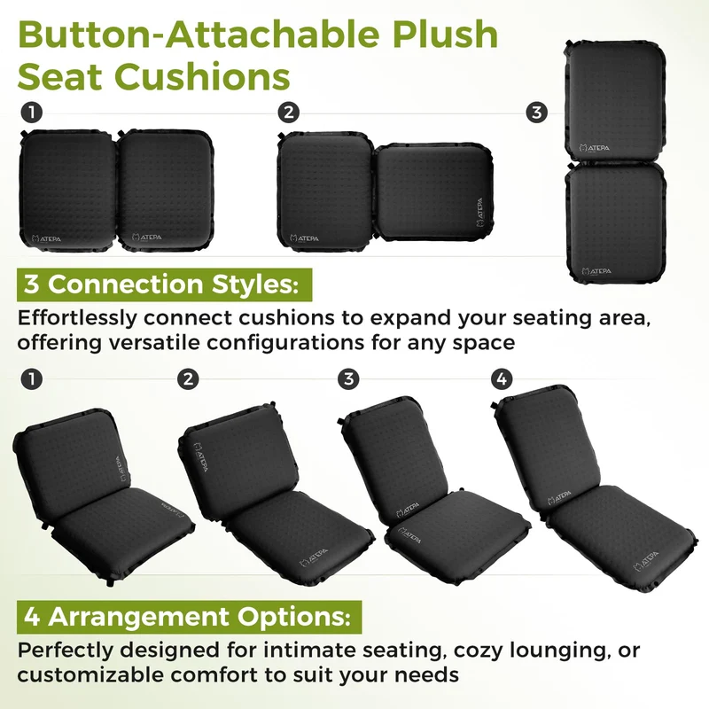 ATEPA BUBBLE 6.5 Self-Inflating Memory Foam Seat Cushion