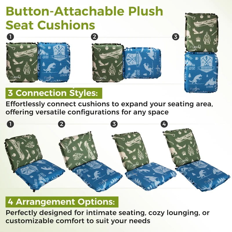 ATEPA BUBBLE 6.5 Self-Inflating Memory Foam Seat Cushion
