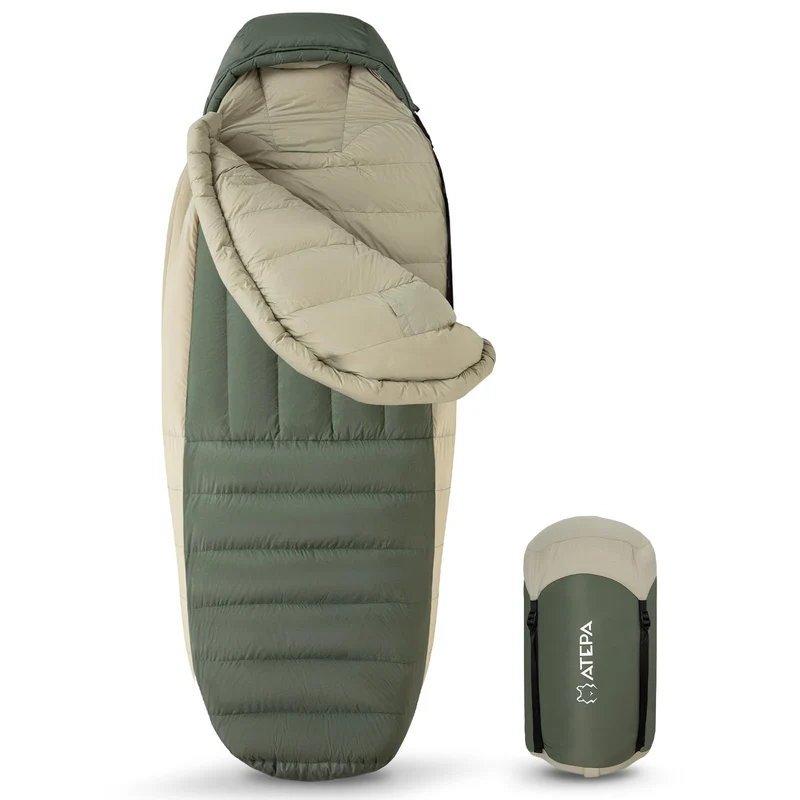 ATEPA PROMOTER 850 Ultralight Down Mummy Sleeping Bag | 850g 650FP Coldmaster™ Down, 17.6°F Limit Rating, 20D Nylon Shell