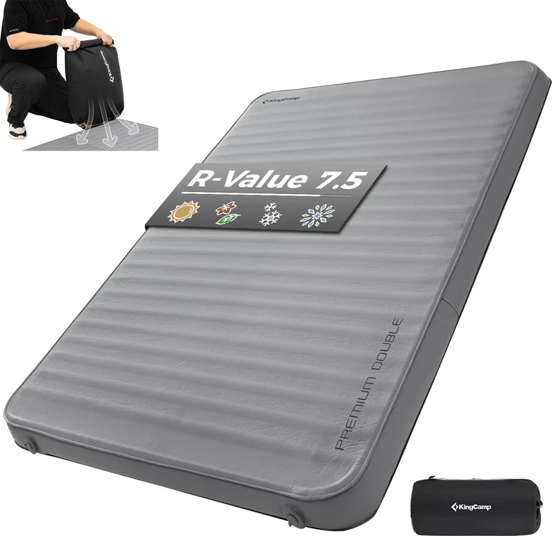 KingCamp PREMIUM Double Self-Inflating Sleeping Pad with Sack Pump