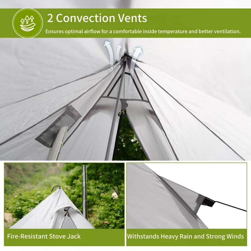 ATEPA BRESCIA 1-Person Ultralight Camping Tent with Stove Jack