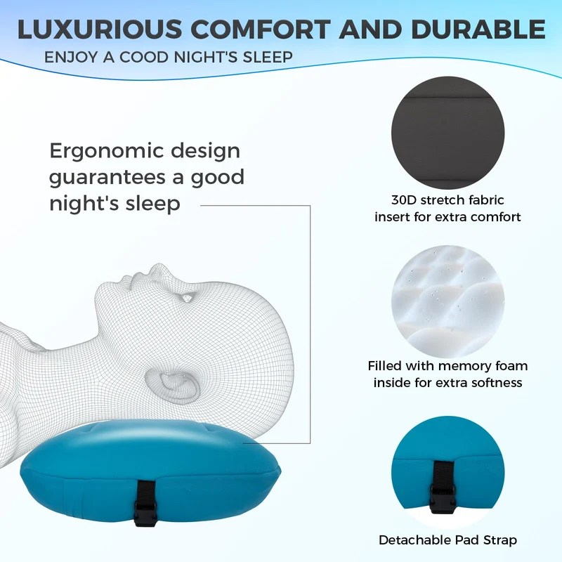 KingCamp HYPNOS Compact Inflatable Camping Pillow with Washable Cover