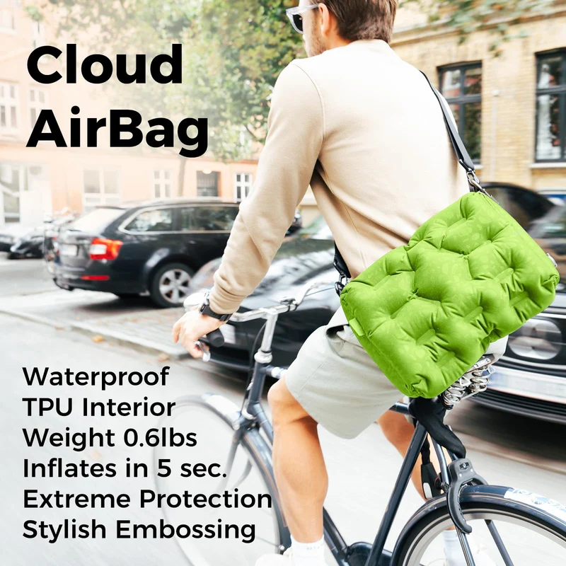 ATEPA Cloud AirBag 4-in-1 Inflatable Messenger Bag with Coffee Bean Print