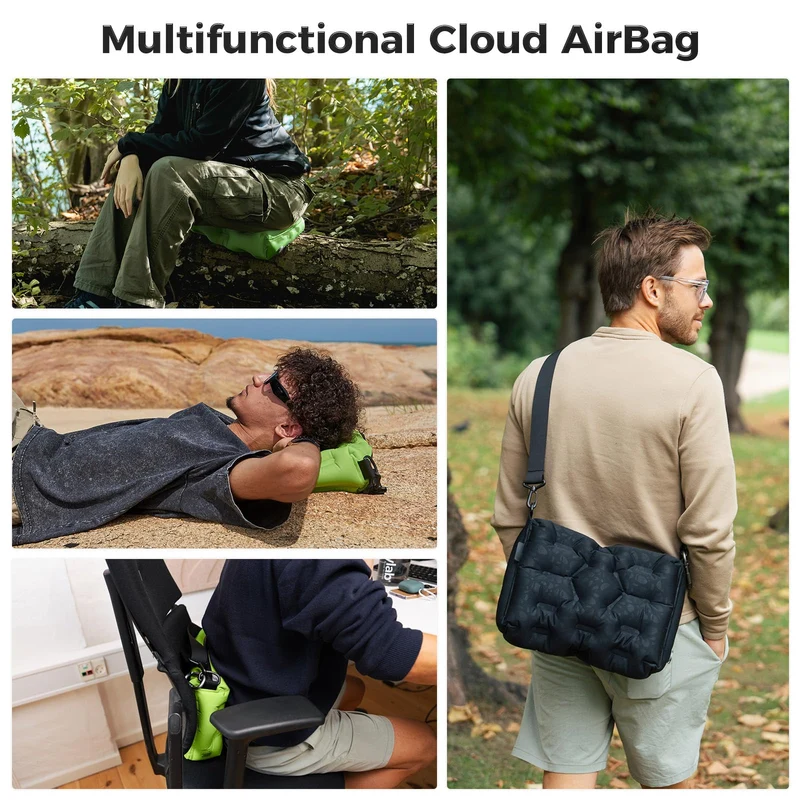 ATEPA Cloud AirBag 4-in-1 Inflatable Messenger Bag with Coffee Bean Print