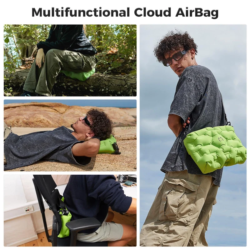 ATEPA Cloud AirBag 4-in-1 Inflatable Messenger Bag with Coffee Bean Print