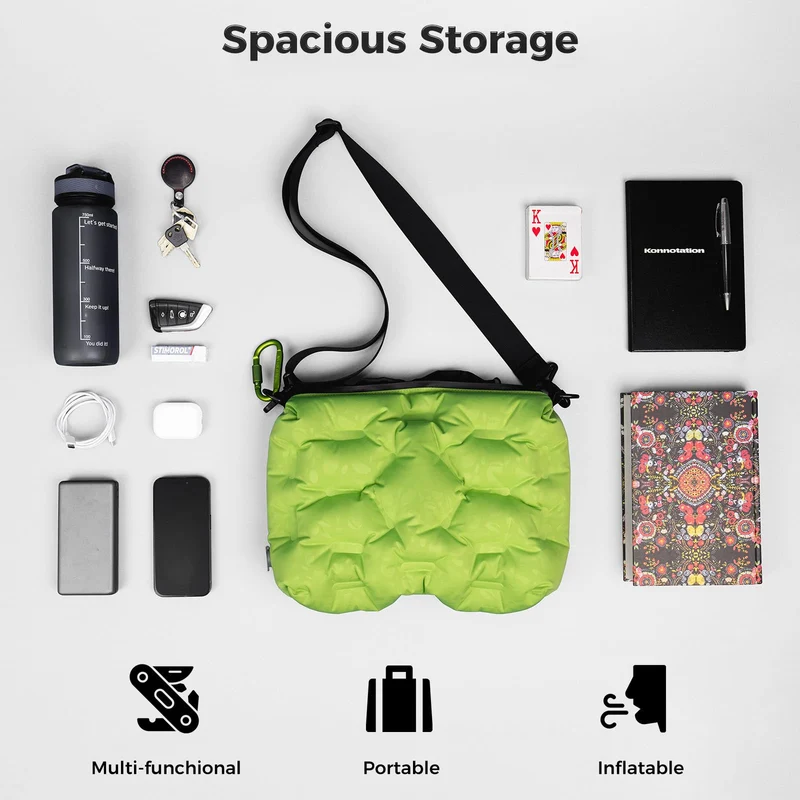 ATEPA Cloud AirBag 4-in-1 Inflatable Messenger Bag with Coffee Bean Print