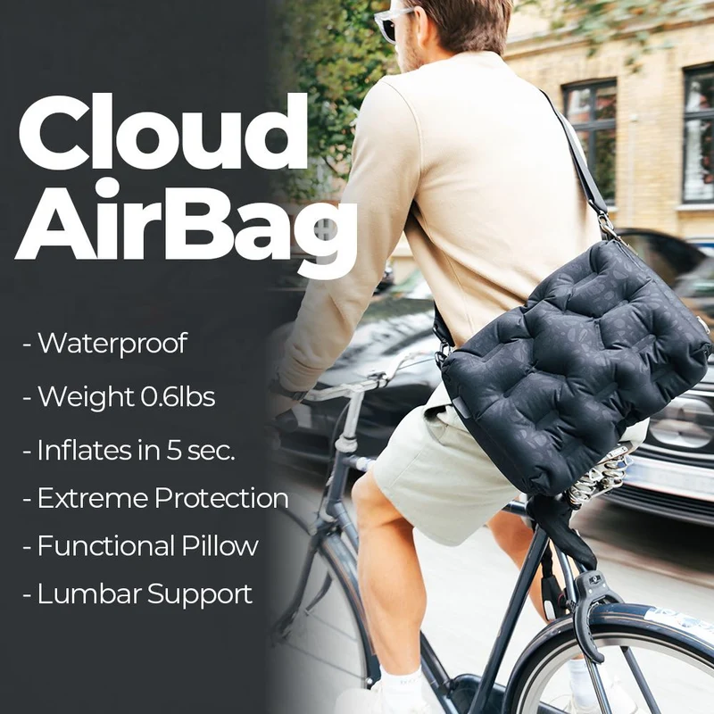 ATEPA Cloud AirBag 4-in-1 Inflatable Messenger Bag with Coffee Bean Print