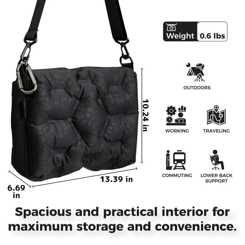 ATEPA Cloud AirBag 4-in-1 Inflatable Messenger Bag with Coffee Bean Print
