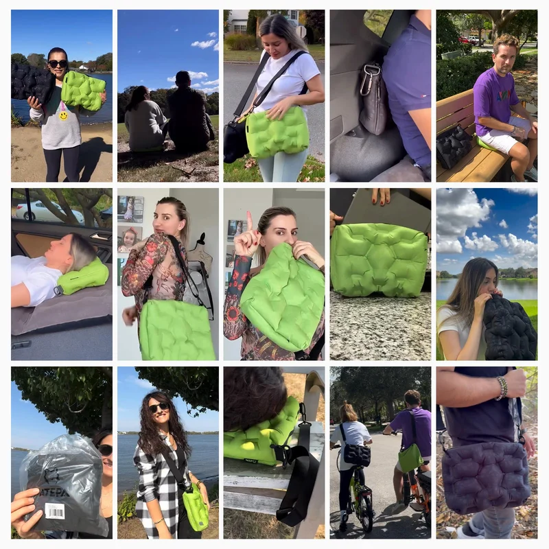 ATEPA Cloud AirBag 4-in-1 Inflatable Messenger Bag with Coffee Bean Print
