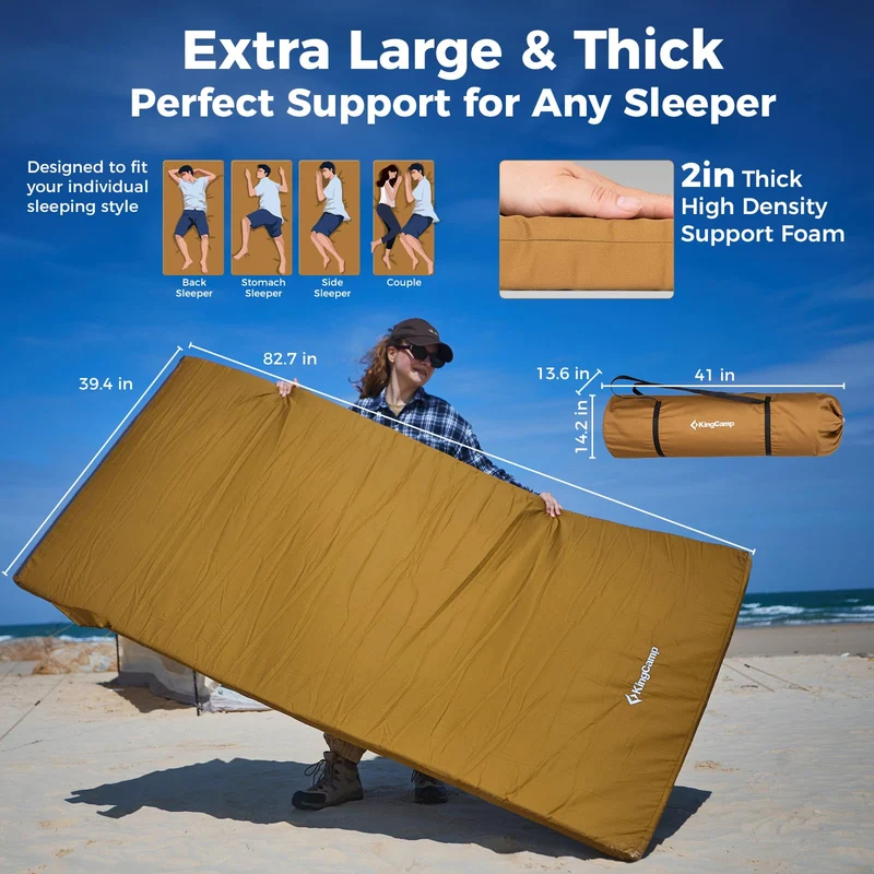 KingCamp Memory Foam Camping Mattress Camping Sleeping Pad
