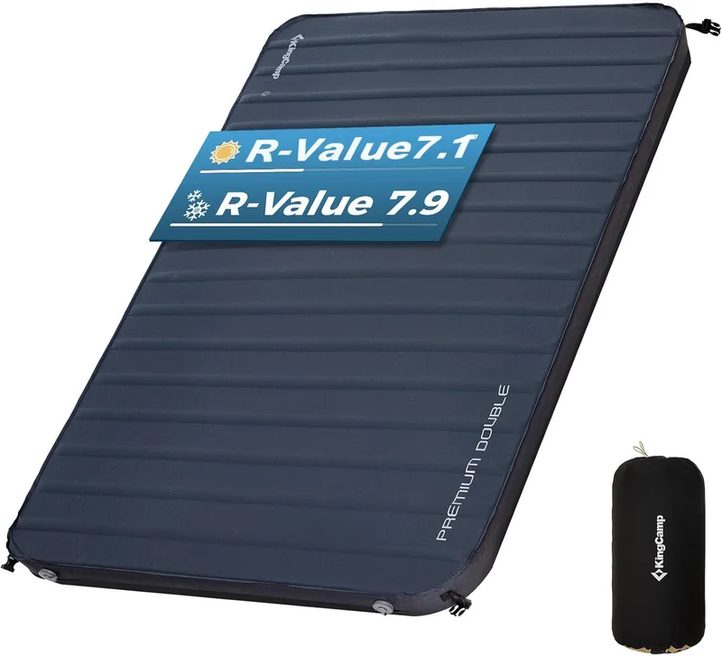 KingCamp Self-Inflating Sleeping Pad with 3D Side Walls - R Value 7.9