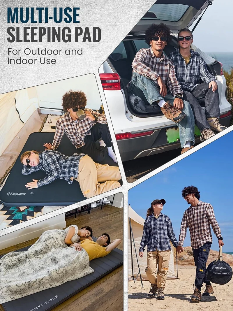 KingCamp Self-Inflating Sleeping Pad with 3D Side Walls - R Value 7.9