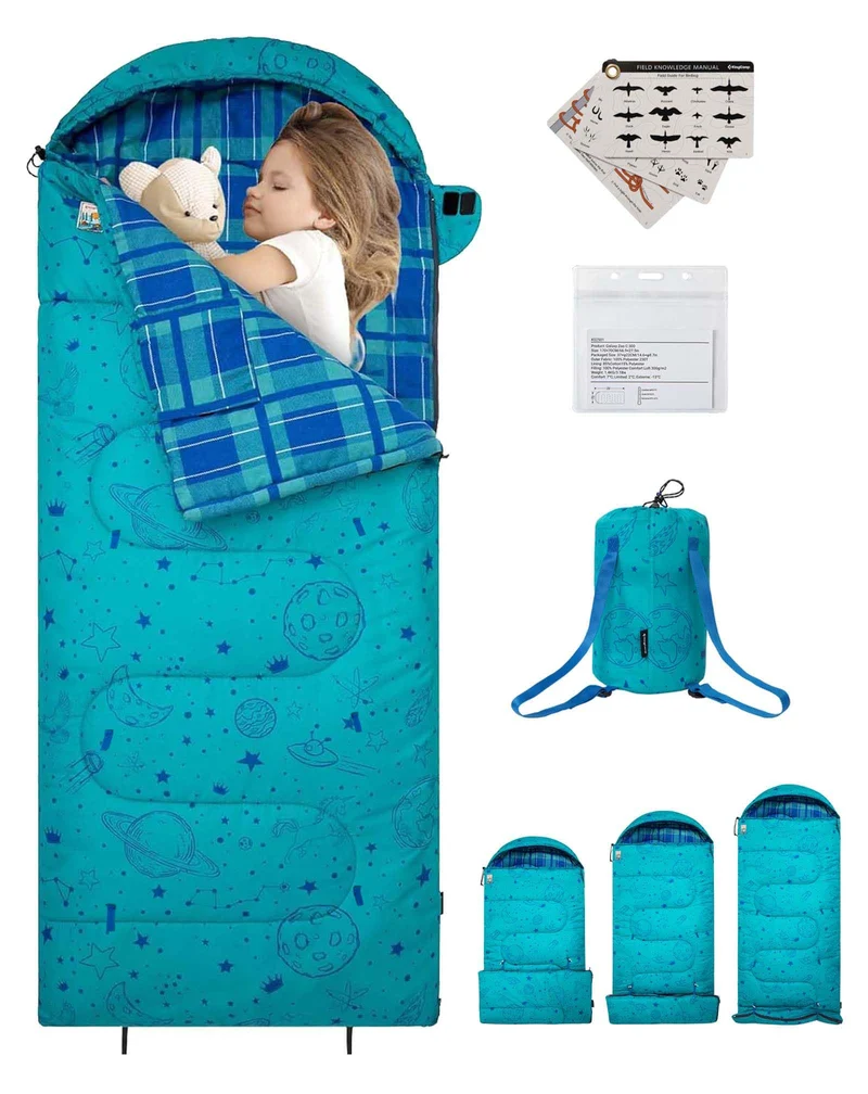 KingCamp Galaxy Zoo C 300 Kids' Hooded Sleeping Bag