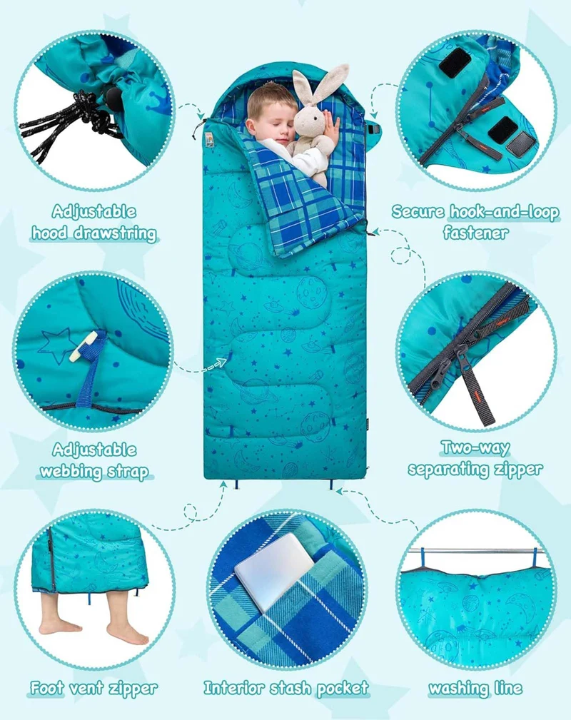 KingCamp Galaxy Zoo C 300 Kids' Hooded Sleeping Bag