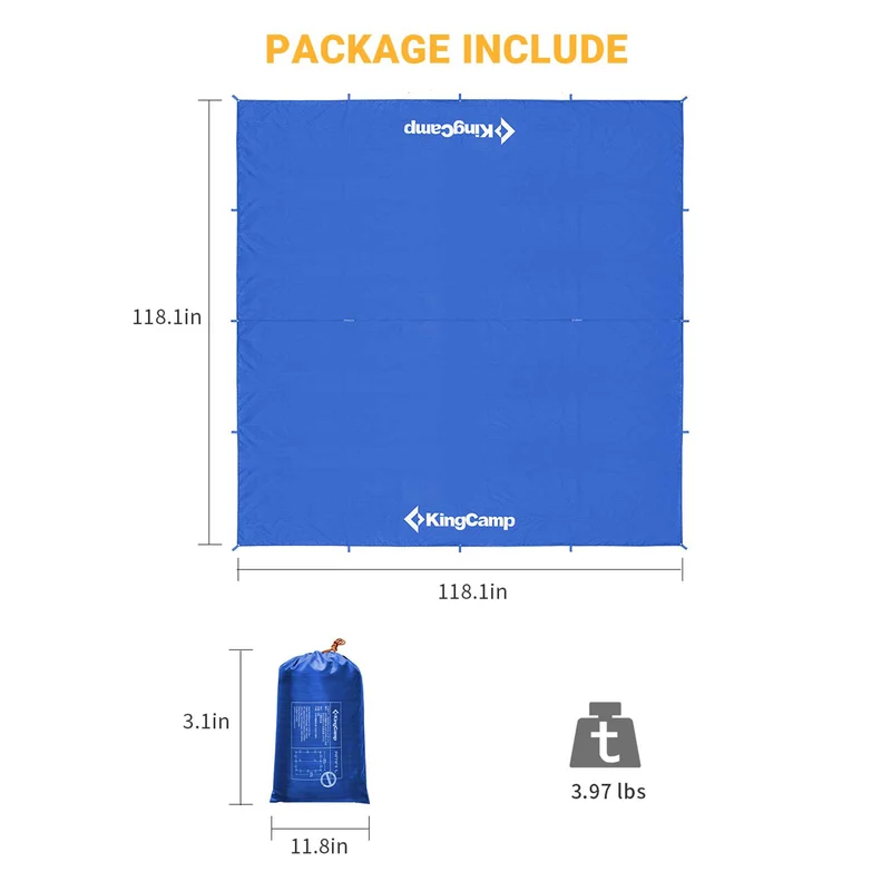 KingCamp Camping Tent Tarp Blue