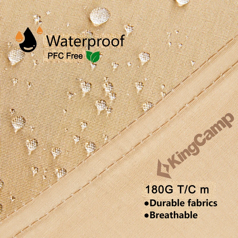 KingCamp Hexagon Camping Tarp | 14ft x 13.5ft TC Canvas Sun Shelter with 6 Guy Points, Water-Resistant for Camping, Beach, Picnic & Overlanding