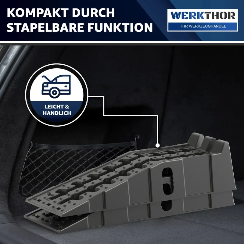 KFZ Rampe [2er Set] - Auffahrrampen für maximalen Halt bis [<3t] von Werkthor