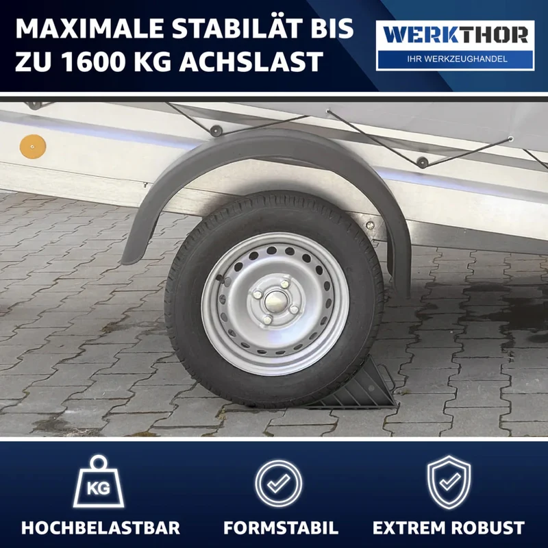 Unterlegkeile mit Griff [2er Set] - Unterlegkeile Anhänger bis 1600kg Achslast von Werkthor