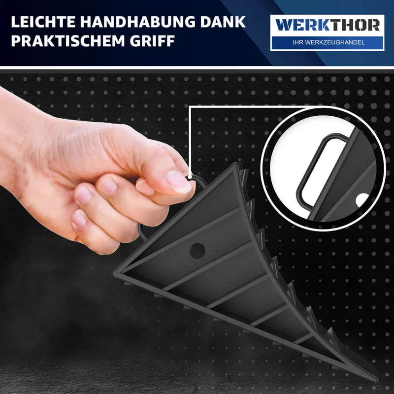 Unterlegkeile mit Griff [2er Set] - Unterlegkeile Anhänger bis 1600kg Achslast von Werkthor