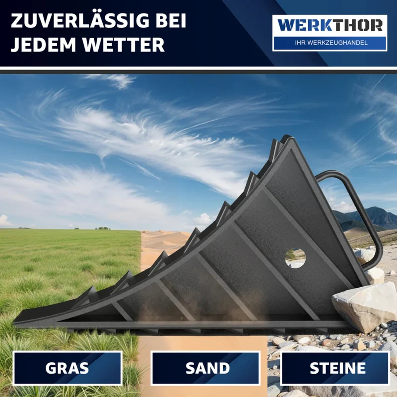 Unterlegkeile mit Griff [2er Set] - Unterlegkeile Anhänger bis 1600kg Achslast von Werkthor