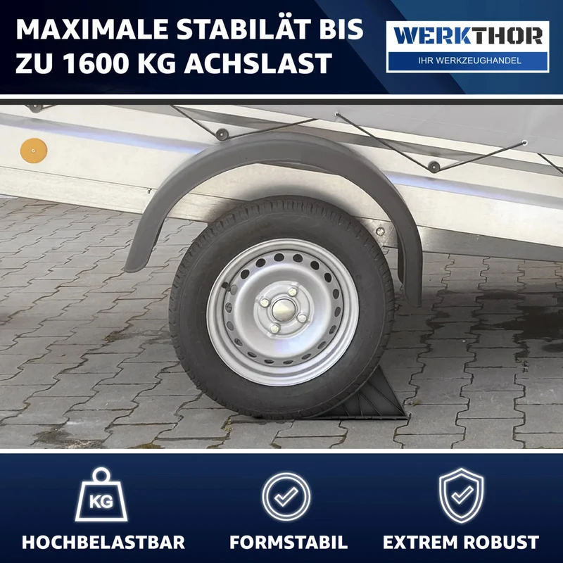 Unterlegkeile mit Halterung inkl. Befestigungsmaterial [2er Set] bis 1600kg Achslast von Werkthor