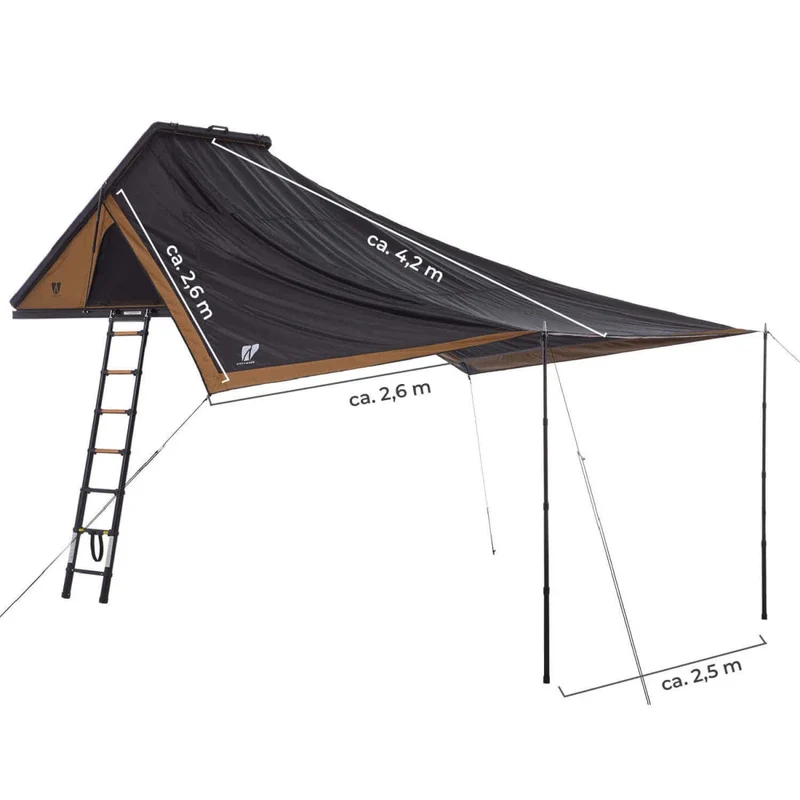 Sonnensegel zu Vickywood CUMARU LIGHT 127 schwarz goldbraun