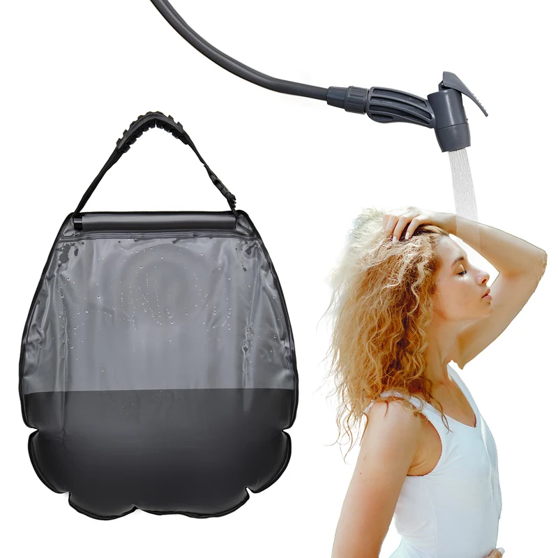 KingCamp 20L Solar Shower Bag for Camping | Portable Outdoor Shower with Temperature Display, Upgraded Leak-Proof Hose & Adjustable Spray Nozzle