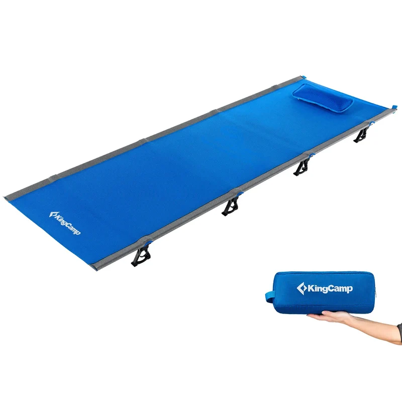 KingCamp Ultralight Folding Camping Cot | 4.9 lbs Lightweight Portable Cot with 7075 Aluminum Frame, 265lb Capacity