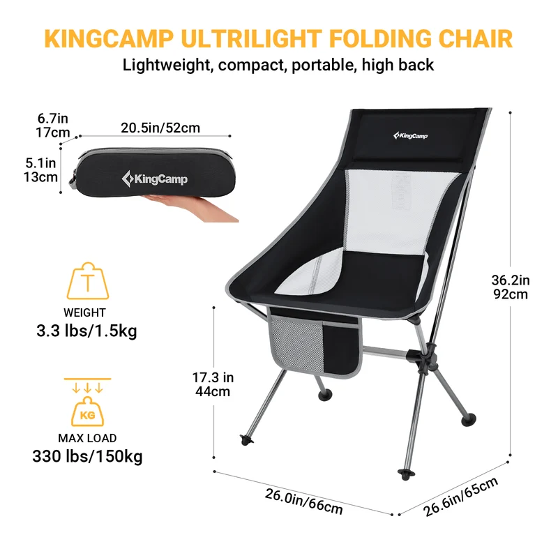 KingCamp Ultralight Highback Camping Chair