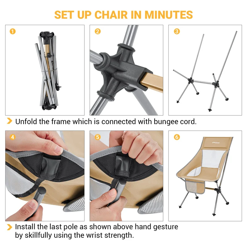 KingCamp Ultralight Highback Camping Chair