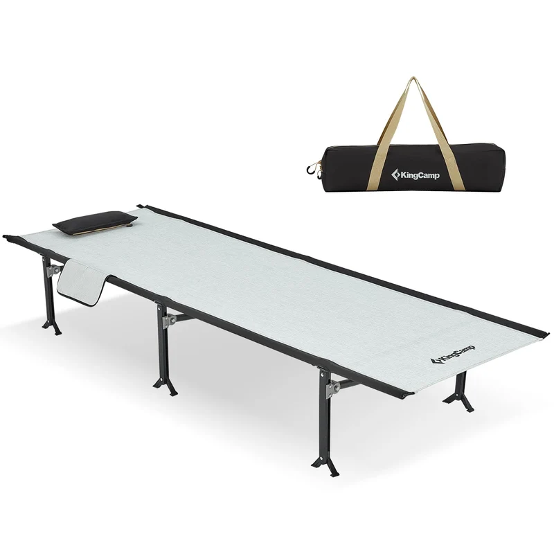 KingCamp 80" Extra Long Portable Folding Cot | 441lb Capacity Lightweight Camping Bed with 7075 Aluminum Frame