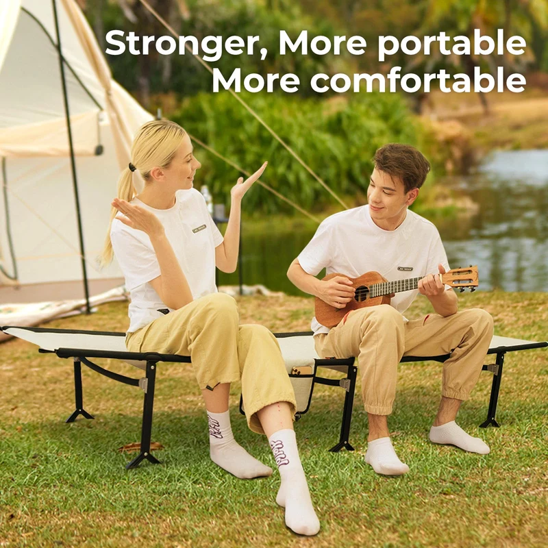 KingCamp 80" Extra Long Portable Folding Cot | 441lb Capacity Lightweight Camping Bed with 7075 Aluminum Frame